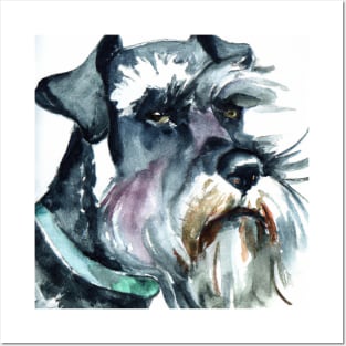 Miniature Schnauzer Watercolor - Gift For Dog Lovers Posters and Art